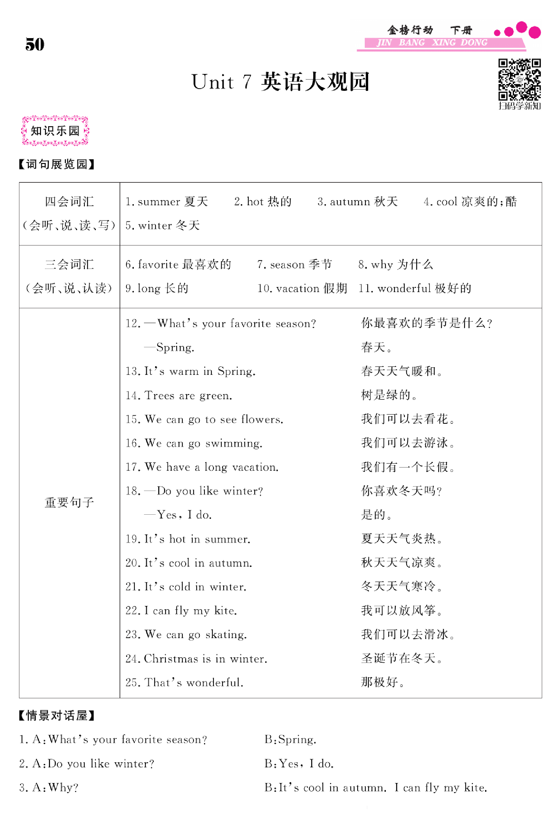 闽教版英语4年级下册金榜行动课时练习_Unit 7英语大观园.pdf 第1页