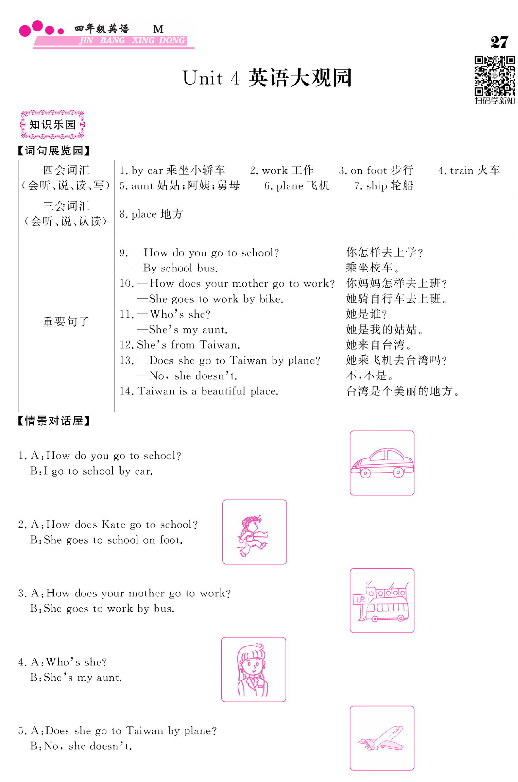 闽教版英语4年级下册金榜行动课时练习_Unit 4英语大观园.pdf 第1页