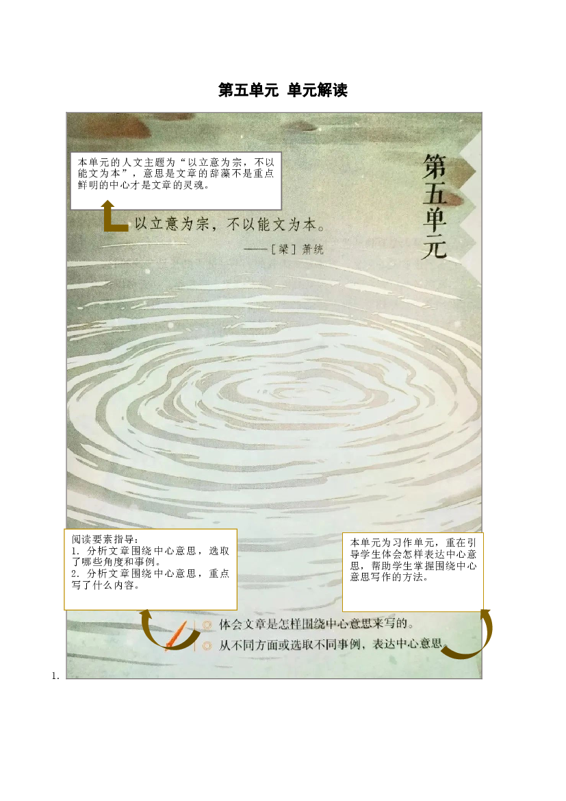 第五单元（单元解读）六年级语文上册同步练习（统编版）.docx 第1页