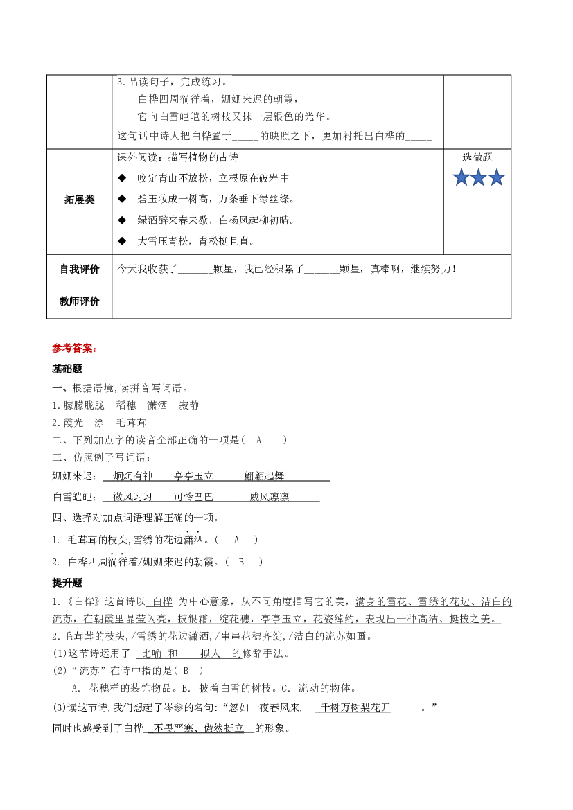 第11课《白桦》第一课时四年级语文下册部编版.docx 第2页