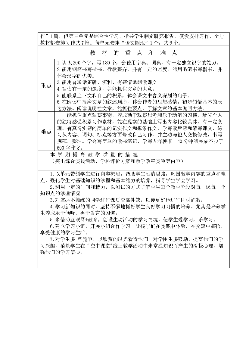 2023-2024学年五年级下册语文教学计划（统编版）.docx 第2页