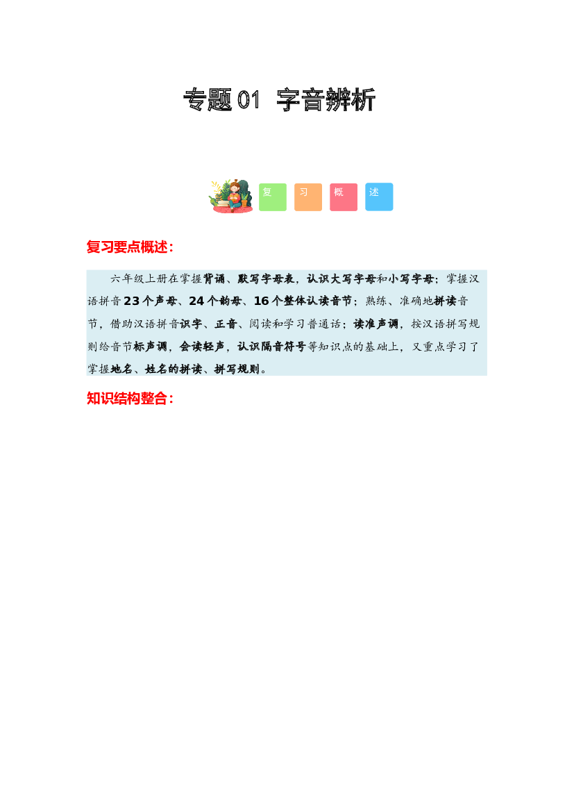 01 字音辨析-2023-2024学年六年级语文寒假专项提升（统编版）.docx 第1页
