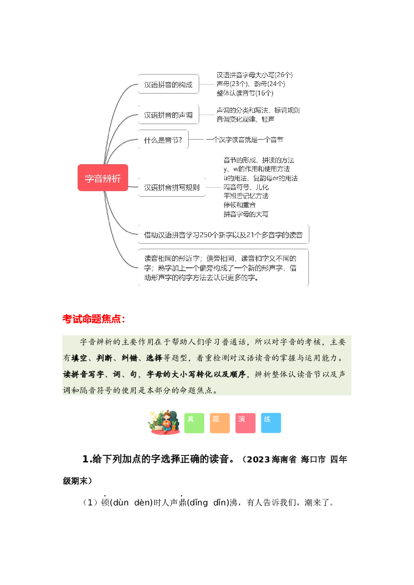 01 字音辨析-2023-2024学年四年级语文寒假专项提升（统编版）.docx 第2页