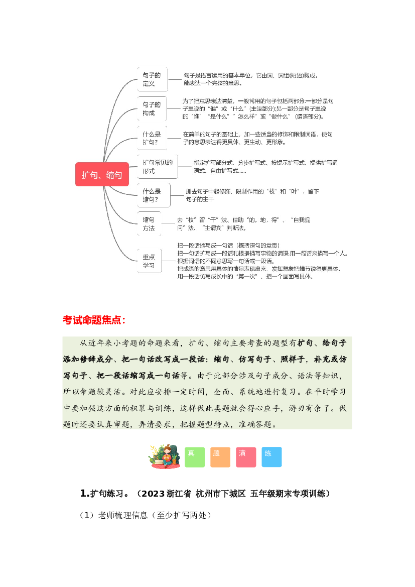 03 扩句、缩句-2023-2024学年五年级语文寒假专项提升（统编版）.docx 第2页