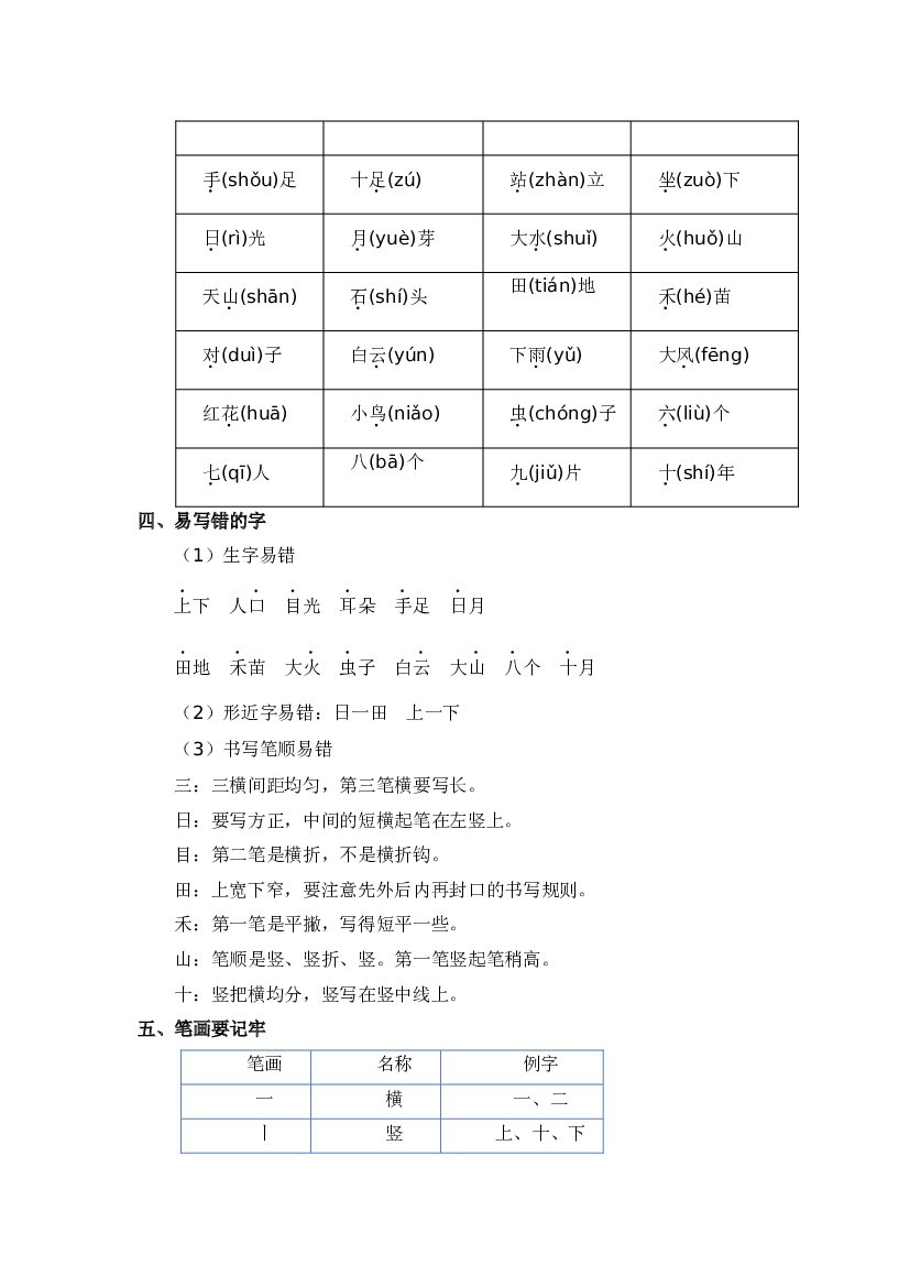 第一单元-2023-2024学年一年级语文上册单元hz102（统编版）.docx 第2页