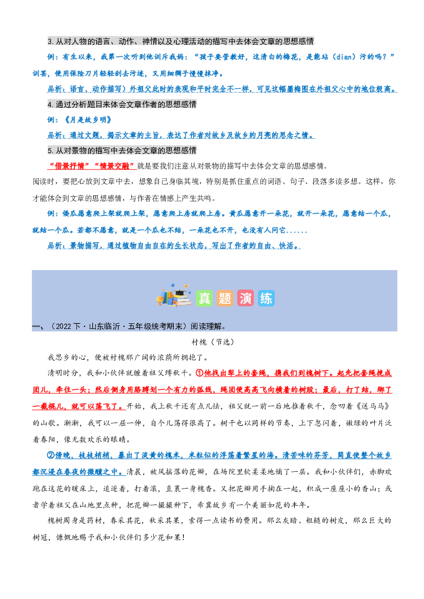 第一单元&ldquo;童年往事&rdquo;（主题阅读）-2023-2024学年五年级语文下册阅读理解（统编版）.docx 第2页