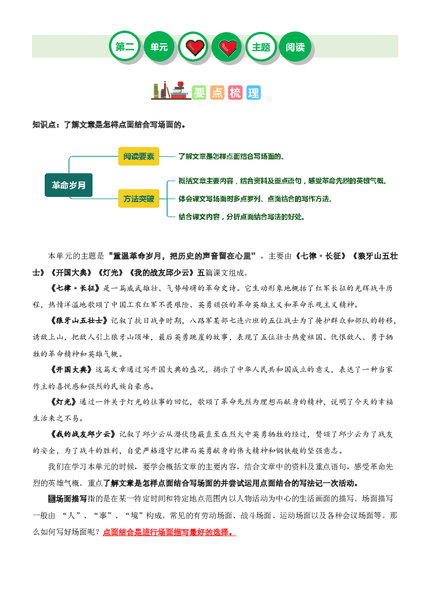 第二单元&ldquo;革命岁月&rdquo;（主题阅读）-2023-2024学年六年级语文上册阅读理解（统编版）.docx 第1页