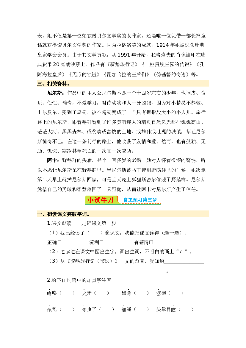 第6课 骑鹅旅行记（节选）-2023-2024学年六年级语文下册寒假自学课 统编版.docx 第2页