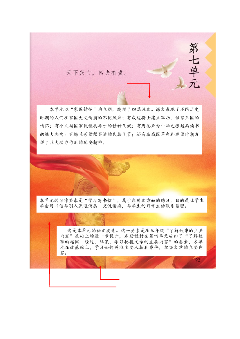 第七单元（单元解读）四年级语文上册同步练习（ 统编版）.docx 第1页