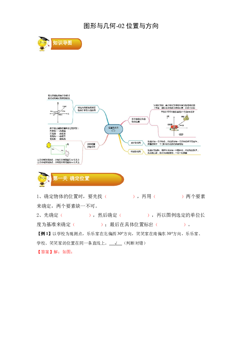 2 图形与几何-02位置与方向-六年级数学上册寒假专项提升（学生版）（人教版）.docx 第1页