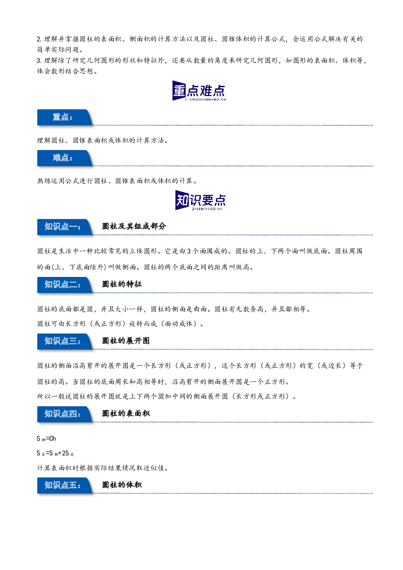 第三单元 圆柱与圆锥（同步讲练）2023-2024学年六年级数学下册重难点知识点一网打尽（人教版）.docx.docx 第2页