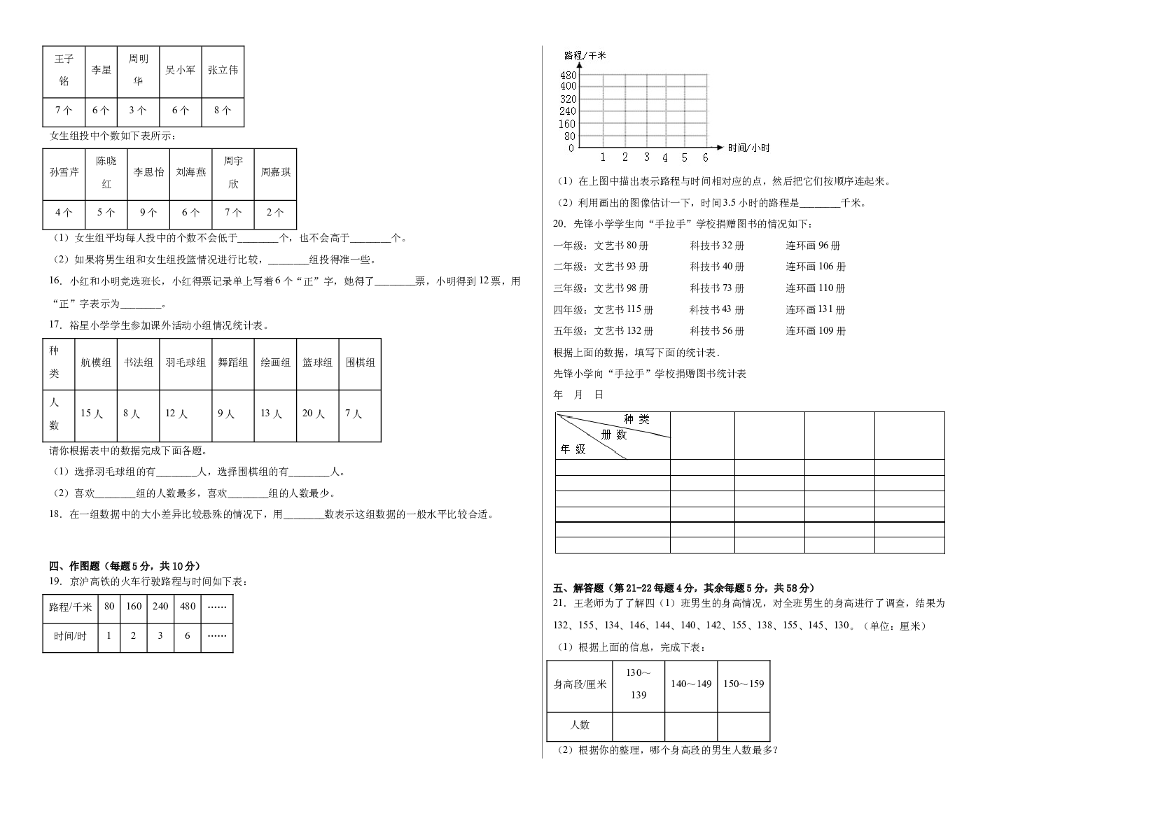 第七单元统计表（B卷：能力提升）-2022-2023四年级数学下册北京版AB卷.docx 第2页