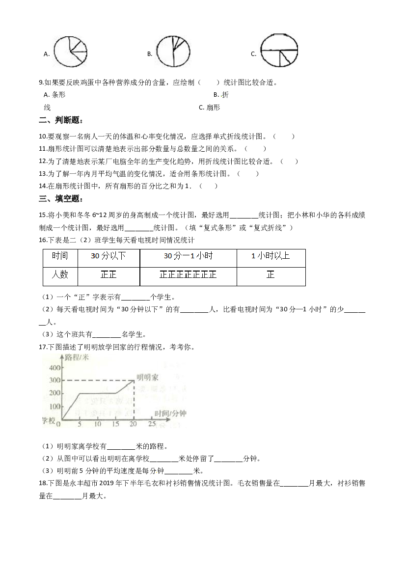 【小升初培优】模块19《统计》-2020-2021学年小升初数学模块复习培优训练 全国通用（含解析）.docx 第2页
