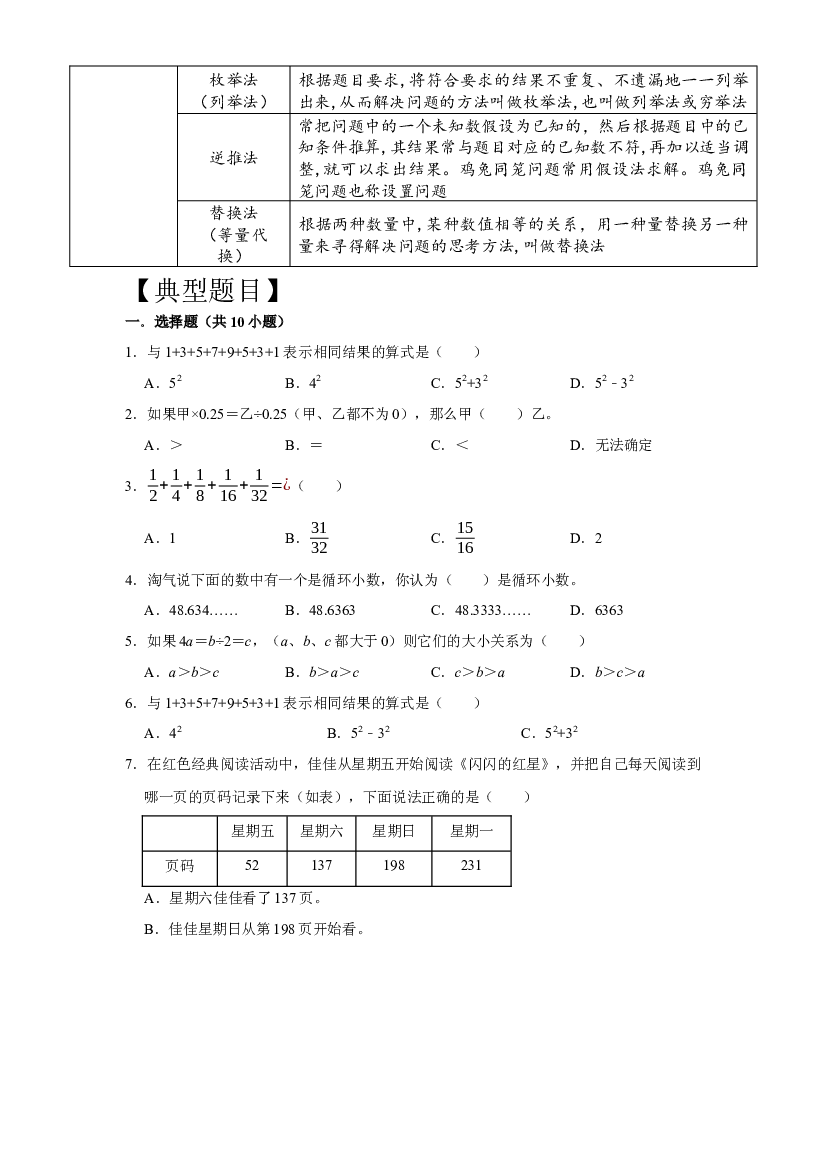 专项突破22-熟悉思考（讲义）六年级下册小升初数学高频考点专项培优卷（通用版）.docx 第2页