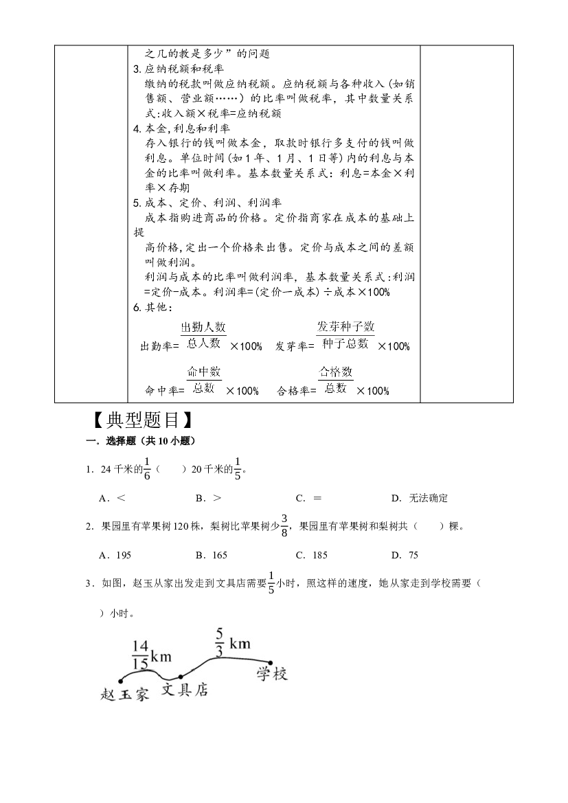 专项突破14-分数和百分数的实际问题（讲义）六年级下册小升初数学高频考点专项培优卷（通用版）.docx 第2页
