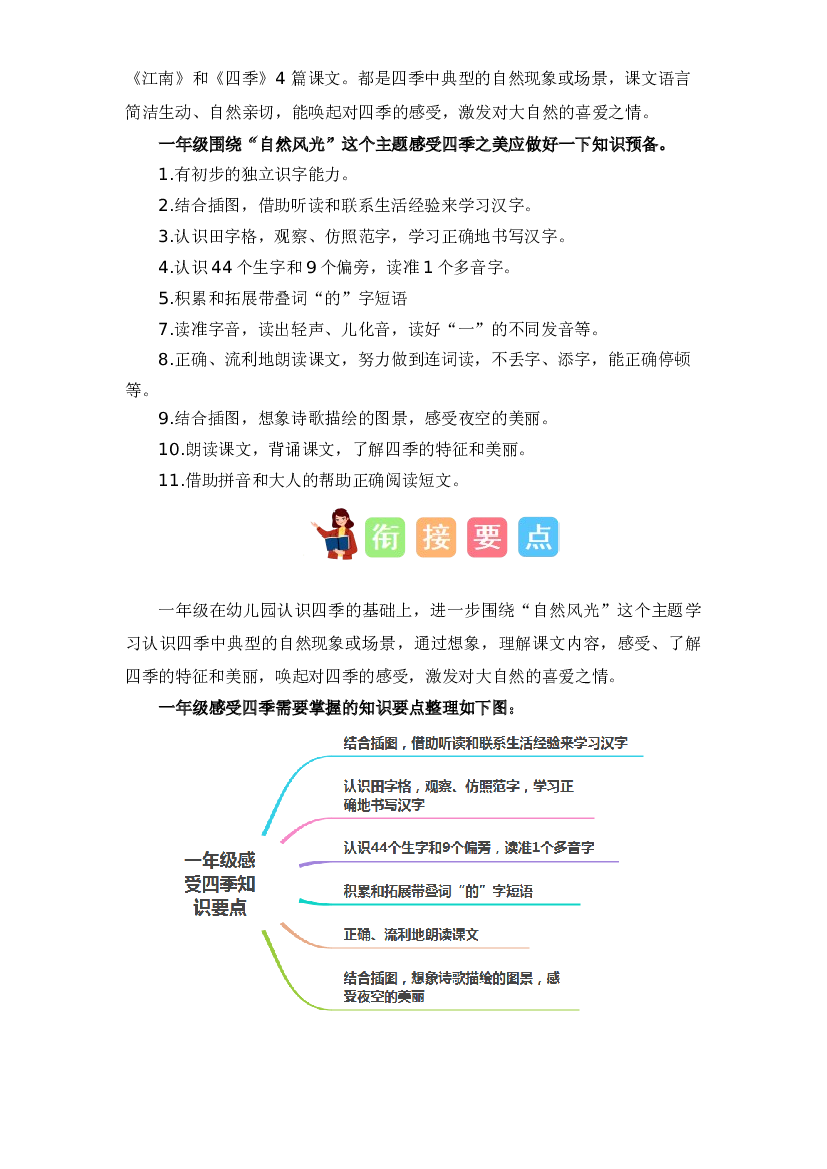08  感受四季（讲义+试题） -2023年幼升小语文暑假衔接课（一年级上册）.docx 第2页