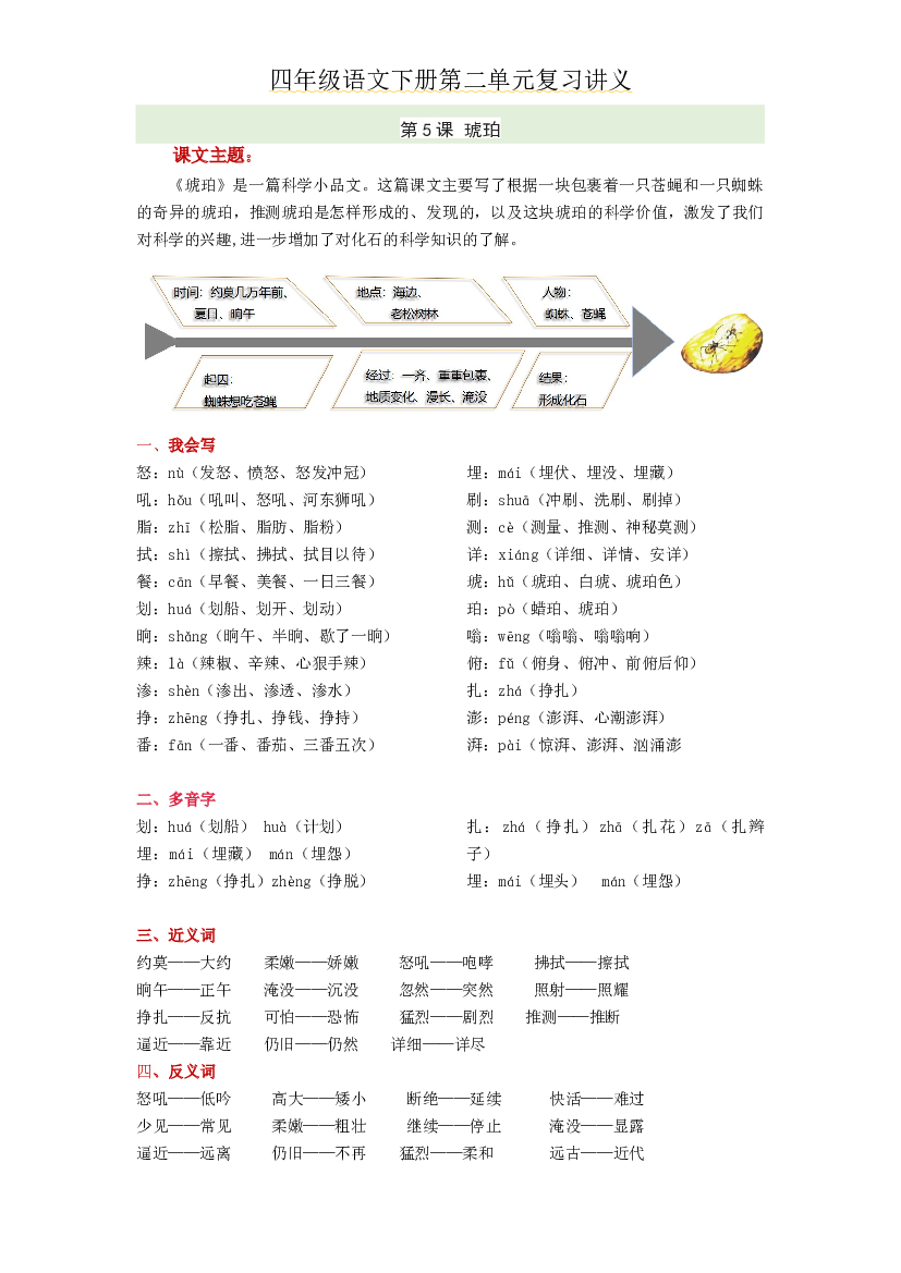 第二单元四年级语文下册 部编版.docx 第1页