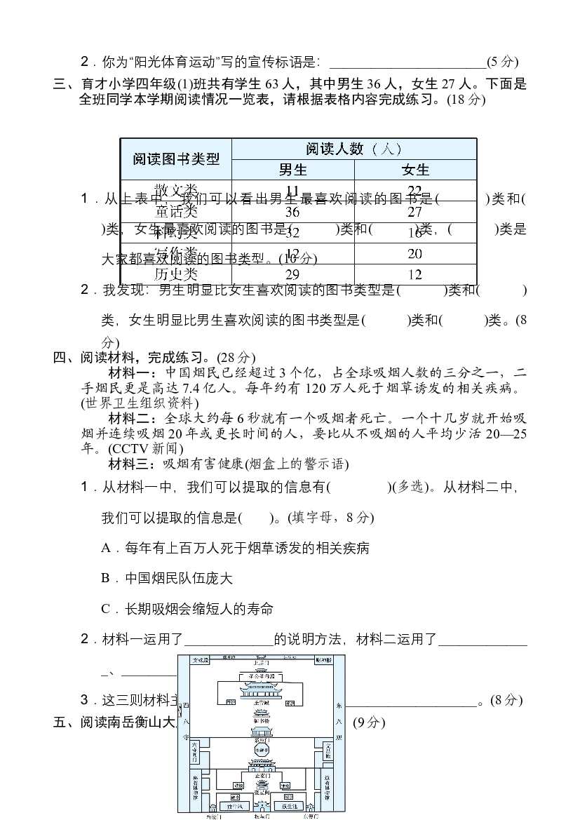 人教部编版四年级语文下册 期末冲刺专项复习&mdash;&mdash;非连续性文本阅读　能力过关卷（含答案）.doc 第2页