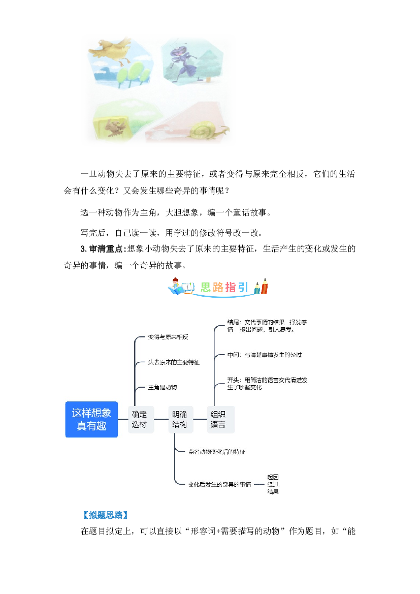 第八单元作文：这样想象真有趣-写作指导+范文赏析+病文升格（教案）-2022-2023学年三年级语文下册单元作文素材积累（部编版）.docx 第2页
