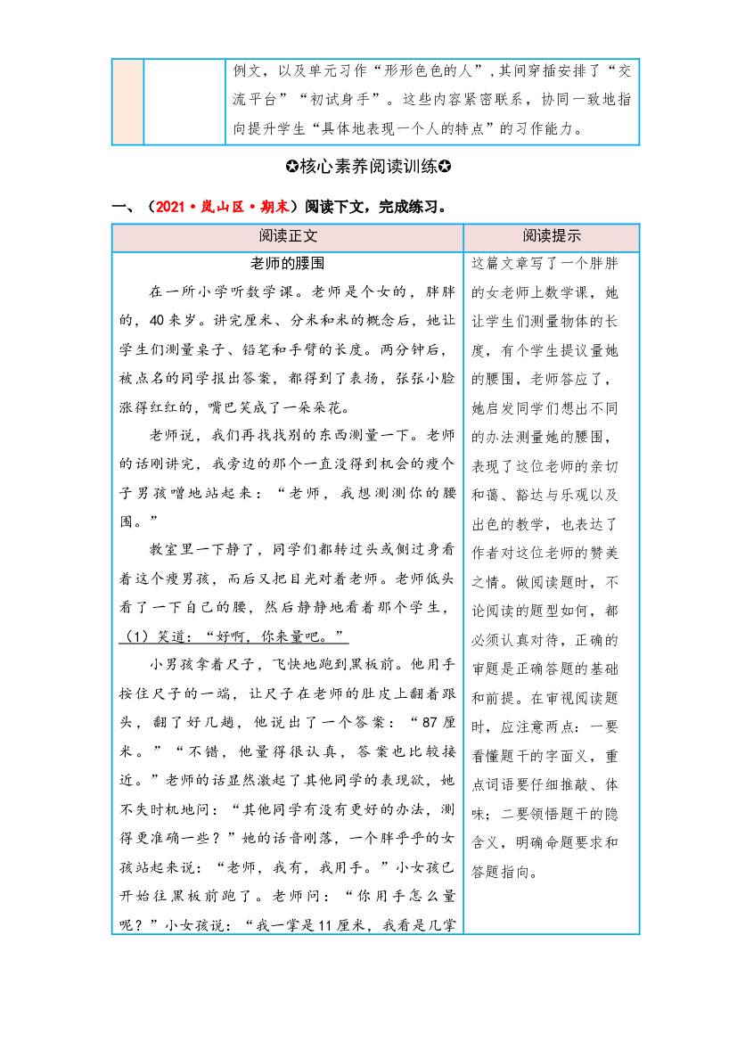 第五单元 人物描写（课外阅读）-2022-2023学年五年级语文下册单元核心素养阅读（部编版）.docx 第2页