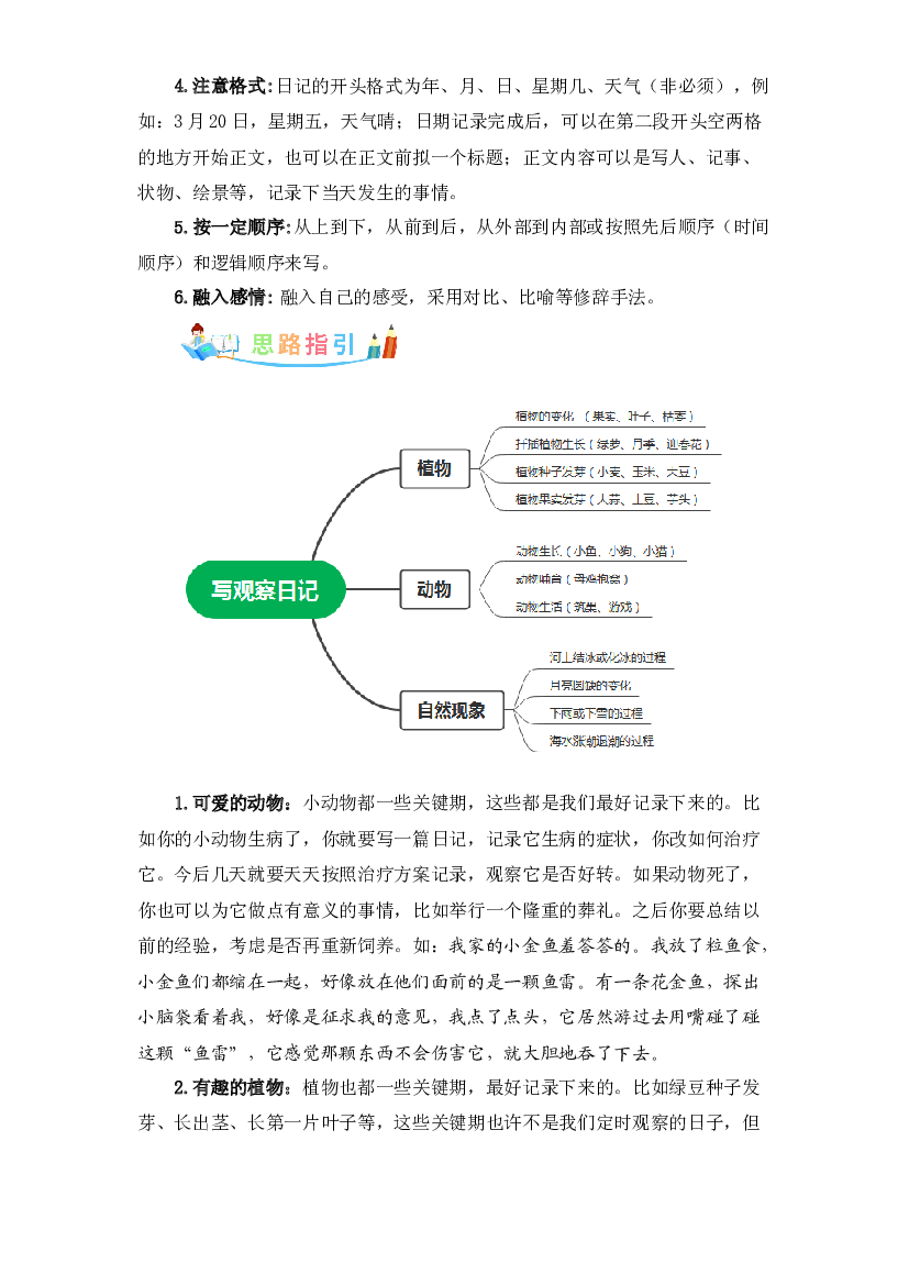 第三单元同步作文：写观察日记 -写作指导+范文赏析+病文升格（学生版）-部编版语文四年级上册 .docx 第2页