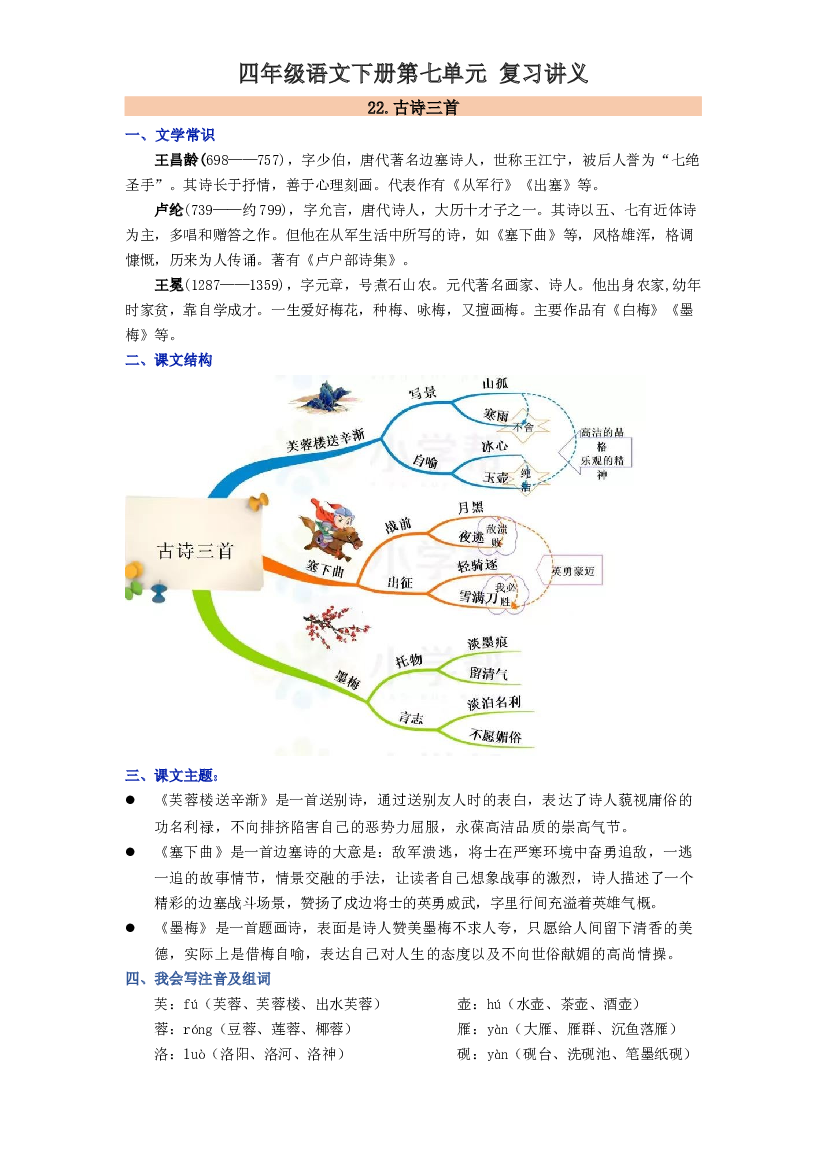 第七单元四年级语文下册 部编版.docx 第1页