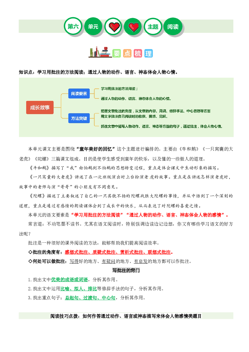 第六单元&ldquo;成长故事&rdquo;（主题阅读）-2023-2024学年四年级语文上册阅读理解（统编版）.docx 第1页