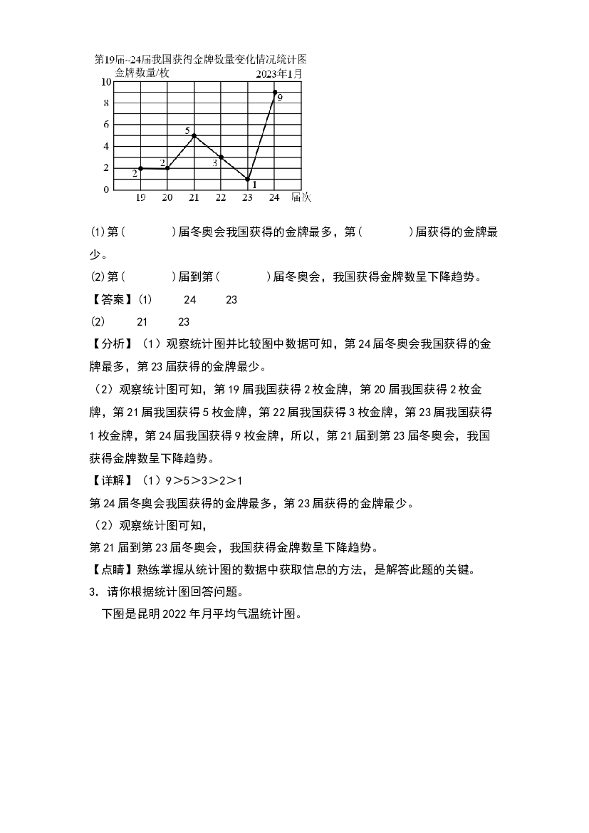 7.1单式折线统计图-2022-2023学年五年级数学下册课后作业设计(含参考答案)人教版.docx 第2页