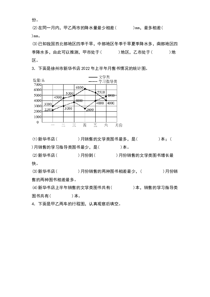 7.2复式折线统计图-2022-2023学年五年级数学下册课后作业设计（原卷版）人教版.docx 第2页