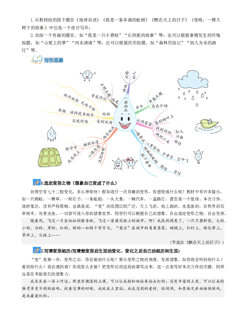 第1单元同步作文：变形记-写作指导+范文赏析+病文升格（学生版）-部编版语文六年级上册.docx 第2页