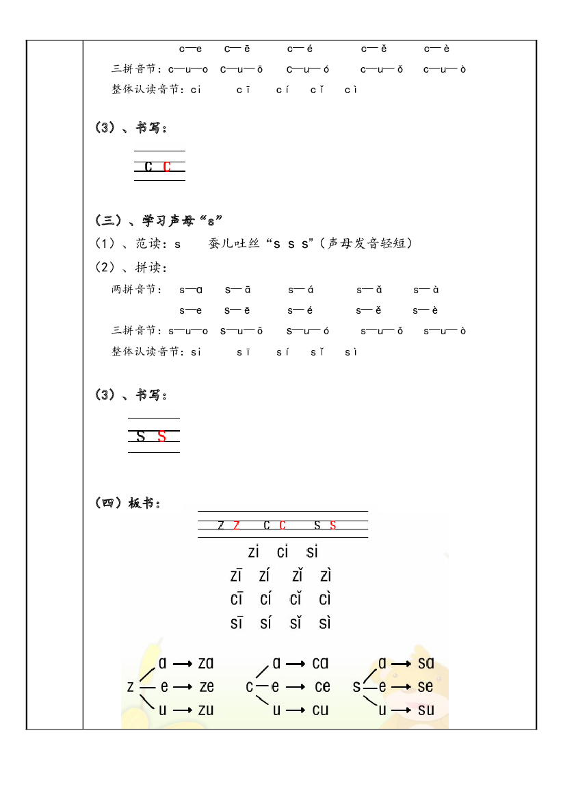 【暑假衔接】2021年幼小衔接拼音专题讲义：7 汉语拼音【z  c  s】（部编版）.docx 第2页