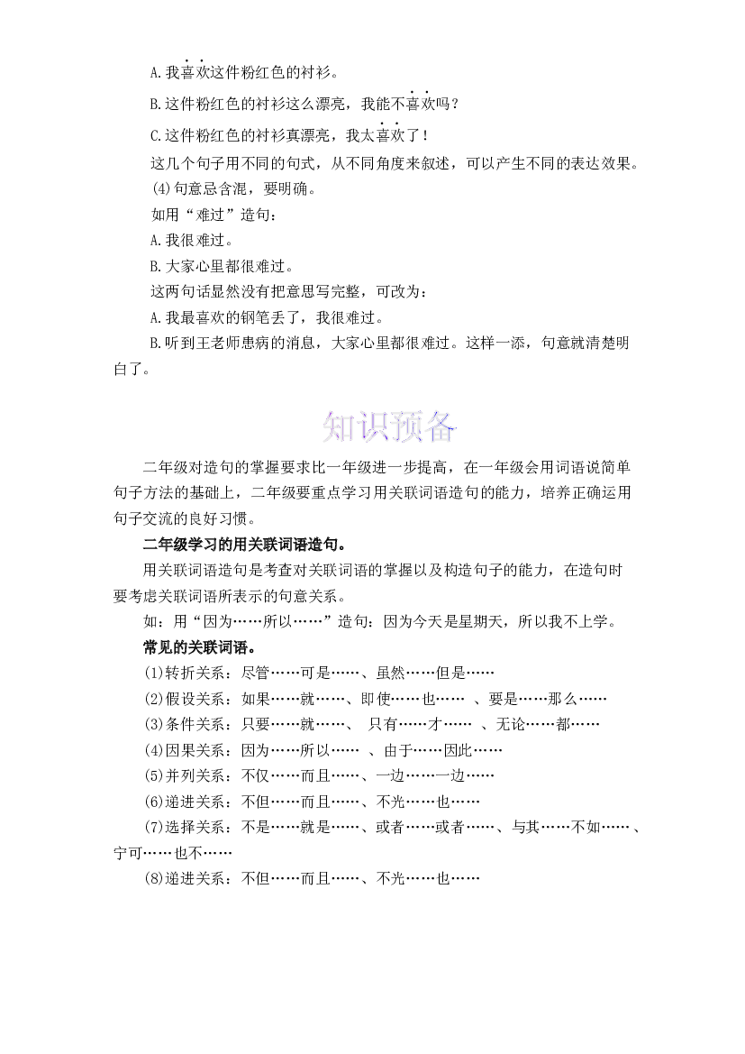 【暑假衔接】知识点05 造句 （讲义+试题） 一升二年级语文（含答案）部编版  .docx 第2页