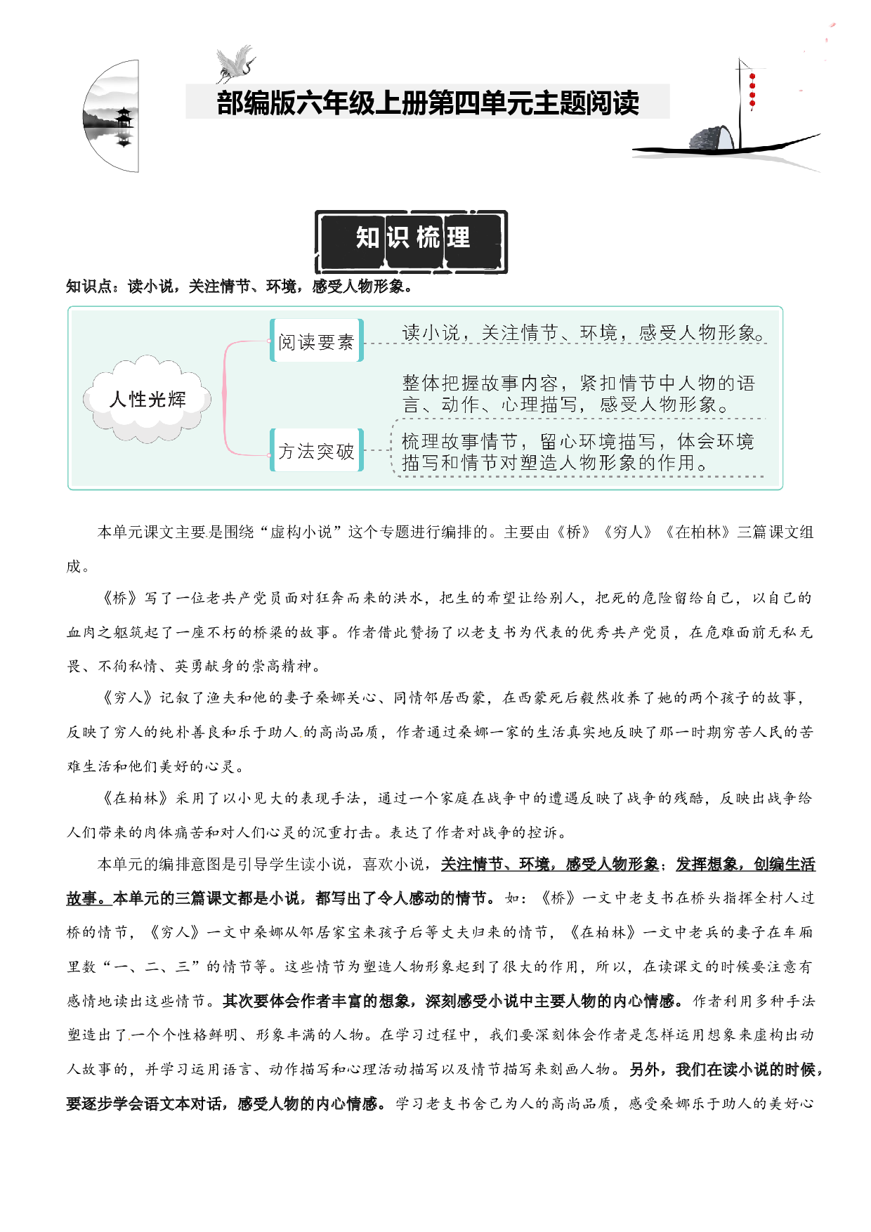 第4单元主题阅读（知识梳理+精选阅读）六年级语文上册 部编版.docx 第1页