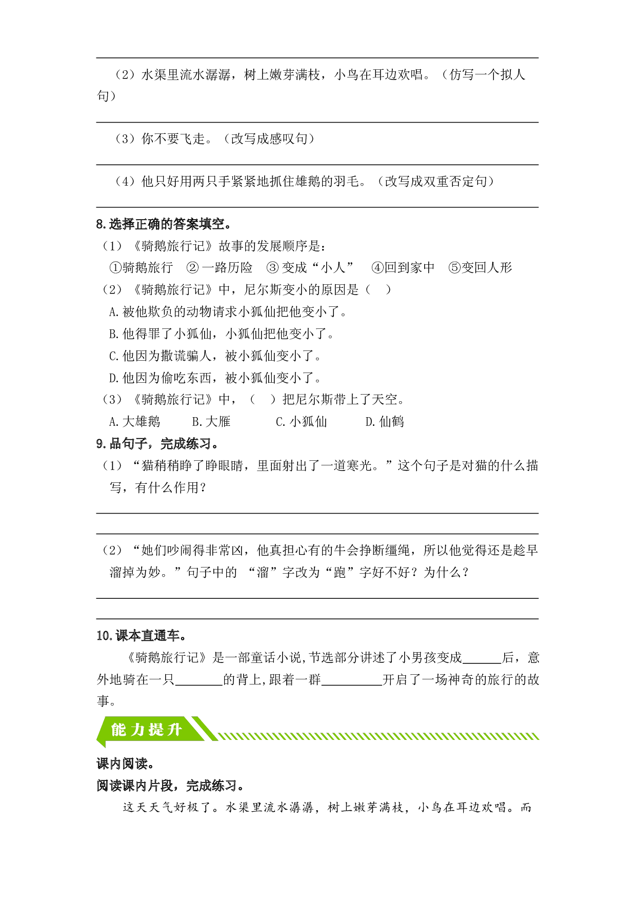 第6课 骑鹅旅行记（节选）-2022-2023学年六年级语文下册课时练习（部编版）.docx 第2页