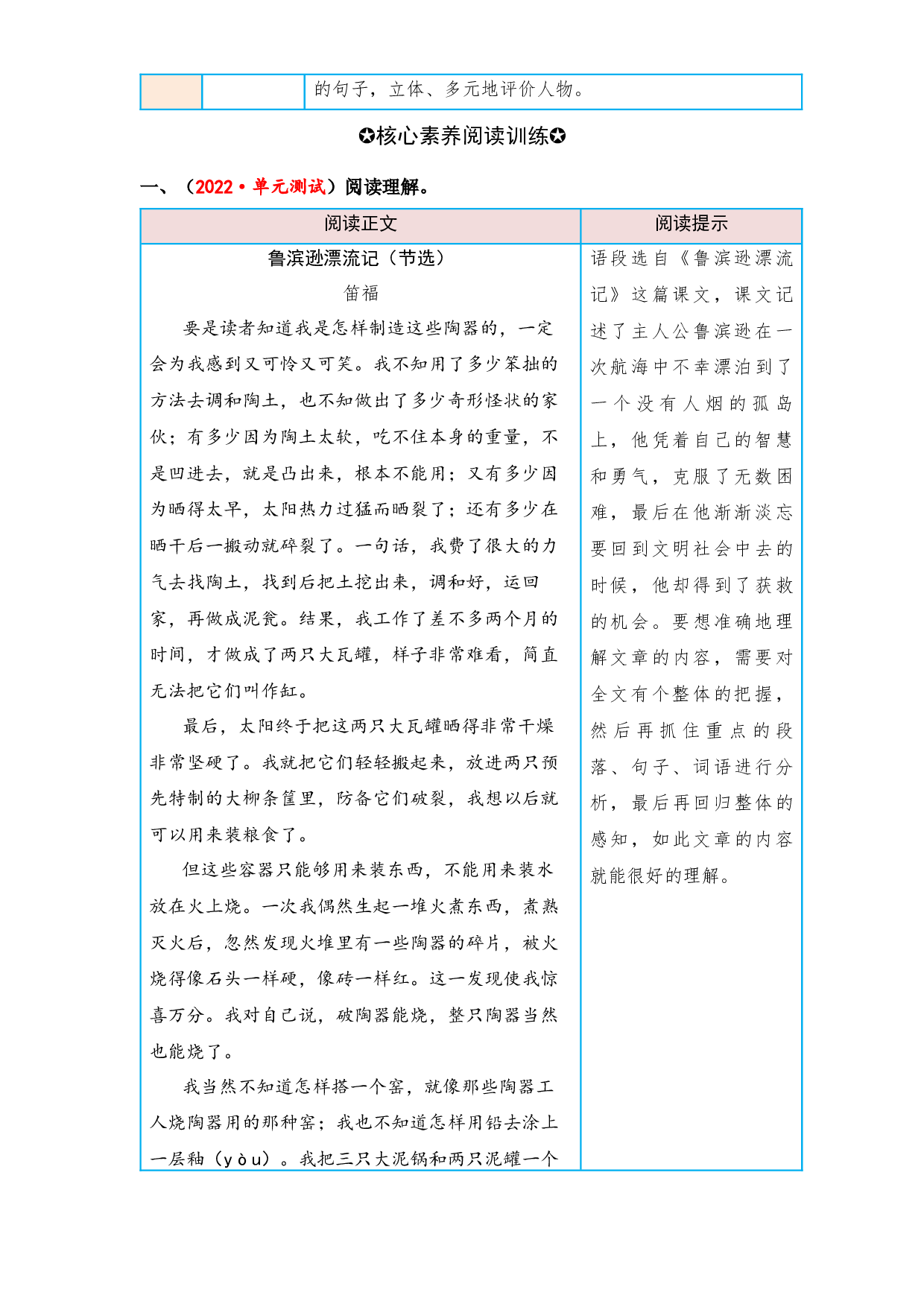第二单元 外国名著（课外阅读）-2022-2023学年六年级语文下册单元核心素养阅读（部编版）.docx 第2页