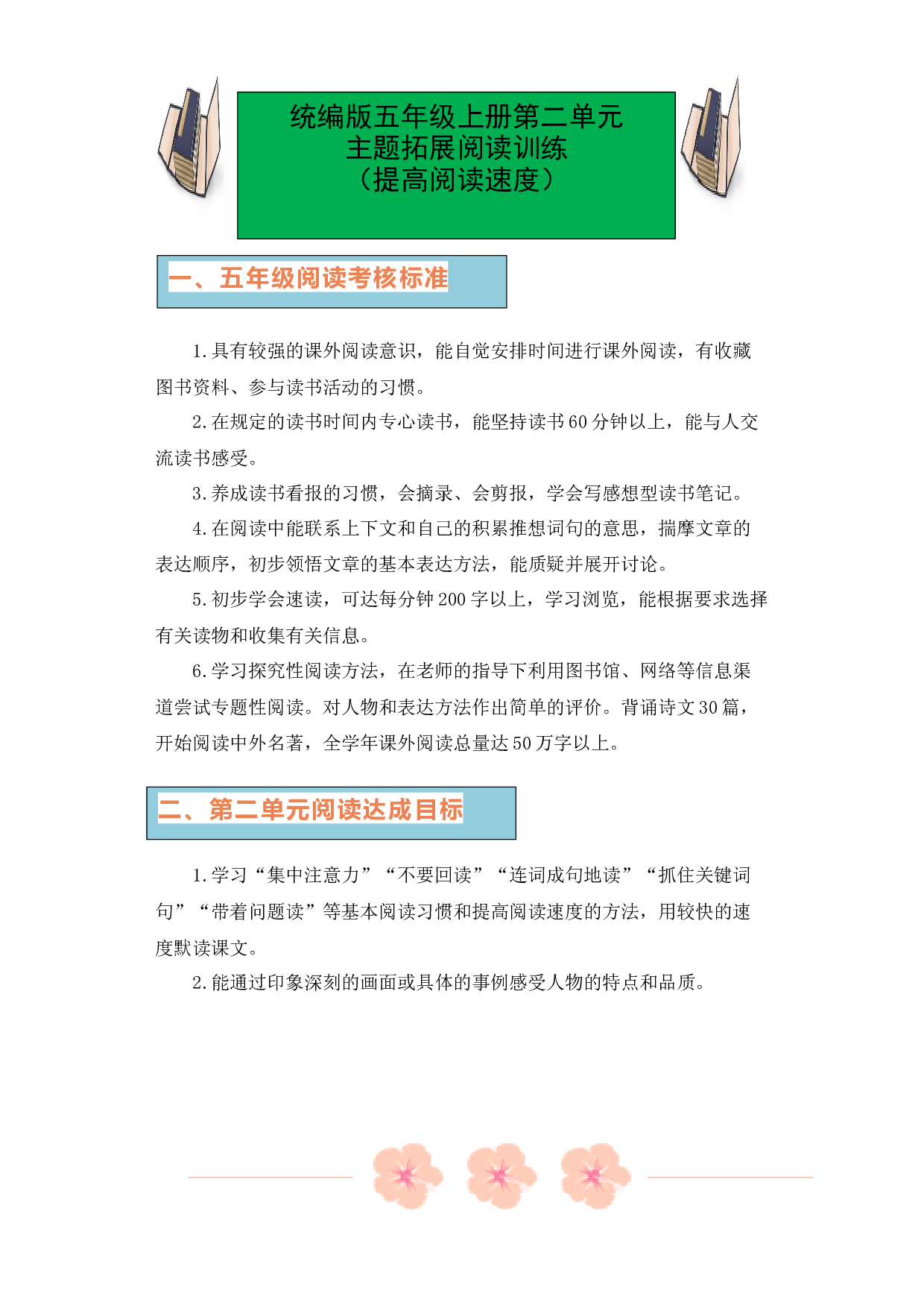 第二单元单元主题 同步阅读拓展训练卷-2023-2024学年语文五年级上册 （统编版）.docx 第1页
