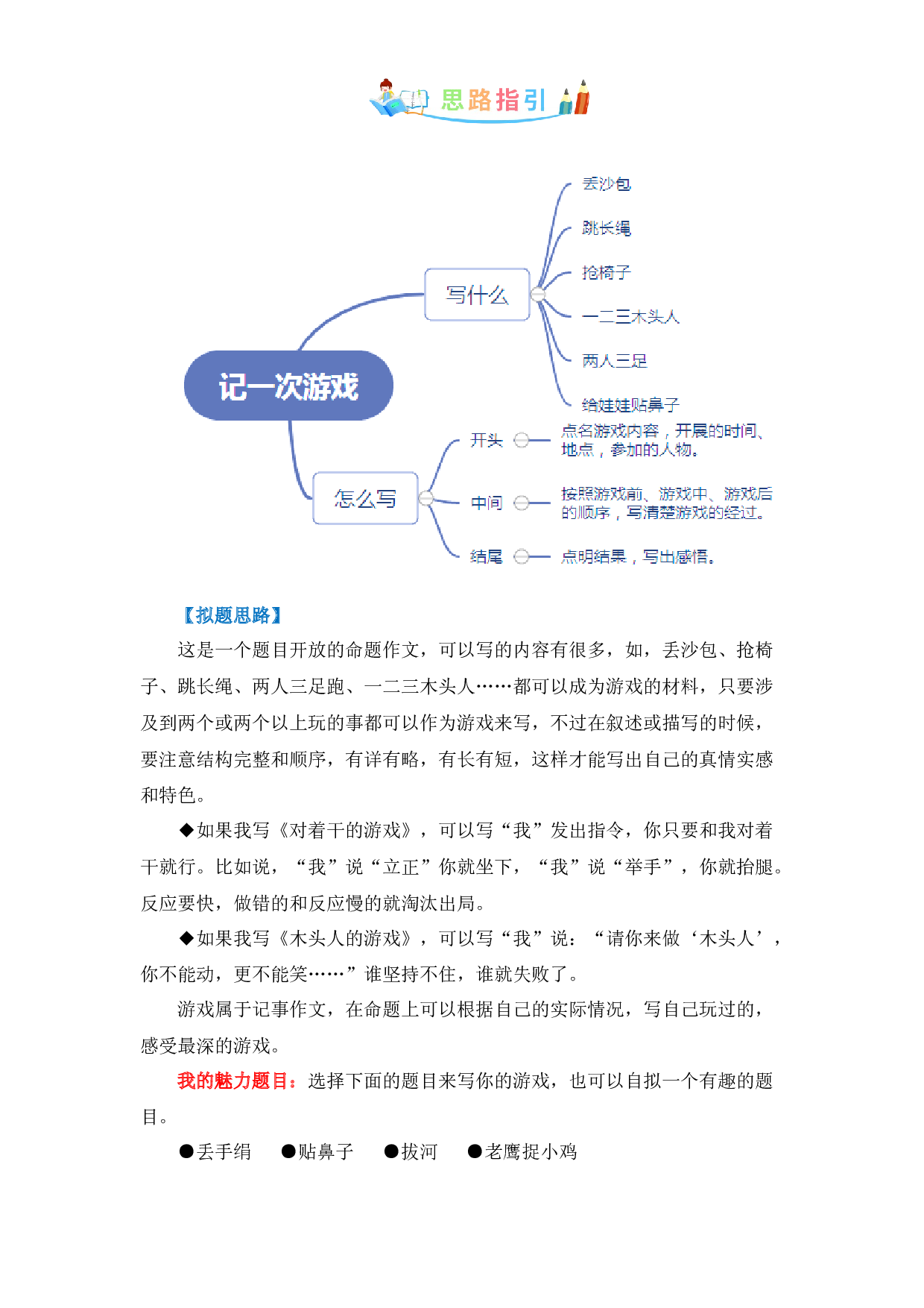 第六单元同步作文：记一次游戏  写作指导+范文赏析+病文升格（学生版）-部编版语文四年级上册 .docx 第2页