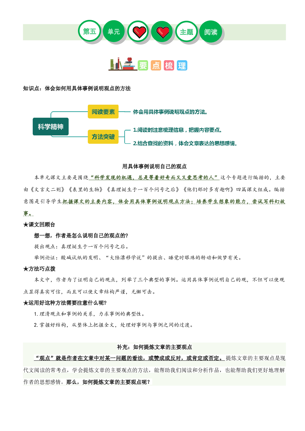 第五单元（知识梳理+精选阅读）-2022-2023学年六年级语文下册单元主题阅读理解（部编版）.docx 第1页