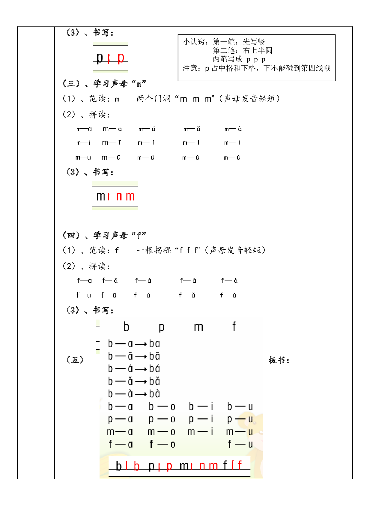 【暑假衔接】2021年幼小衔接拼音专题讲义：3 汉语拼音【b p m f】（部编版）.docx 第2页