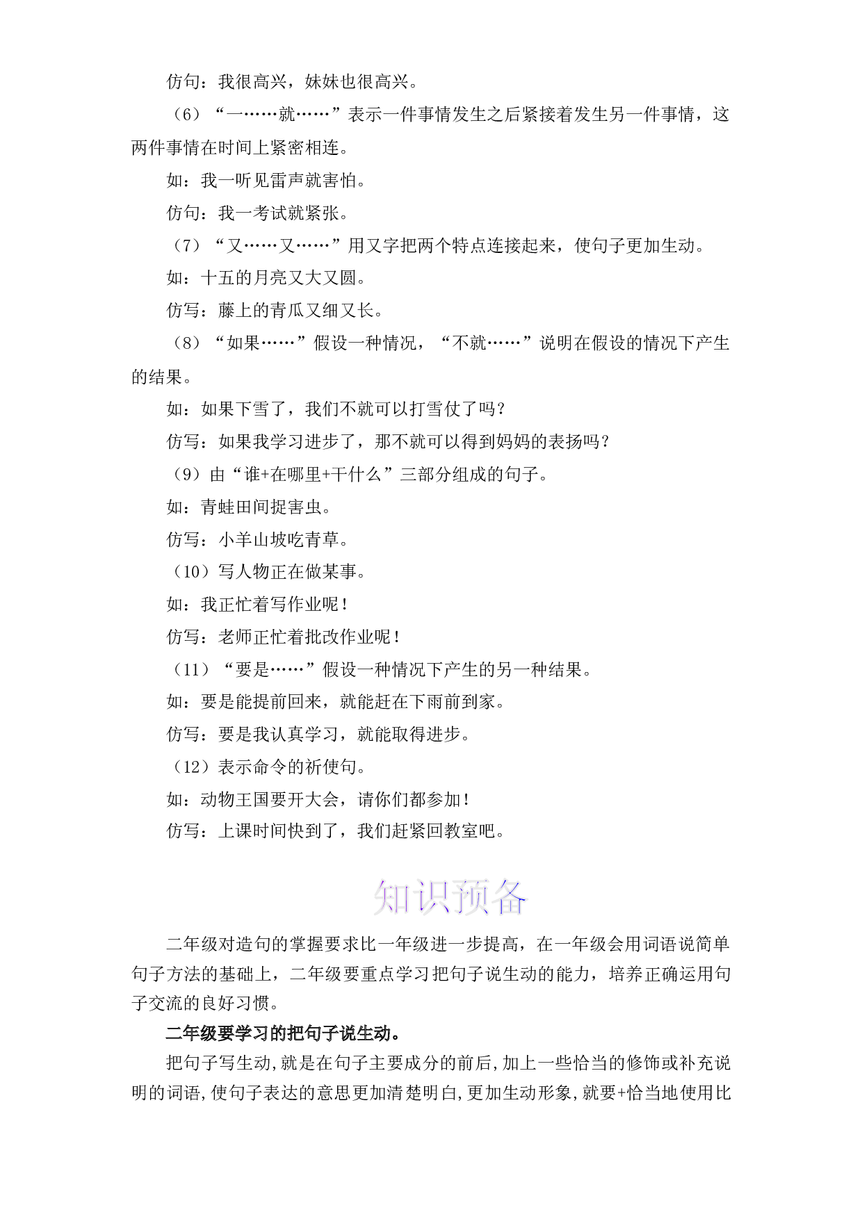 【暑假衔接】知识点06 仿写句子 （讲义+试题） 一升二年级语文（含答案）部编版  .docx 第2页