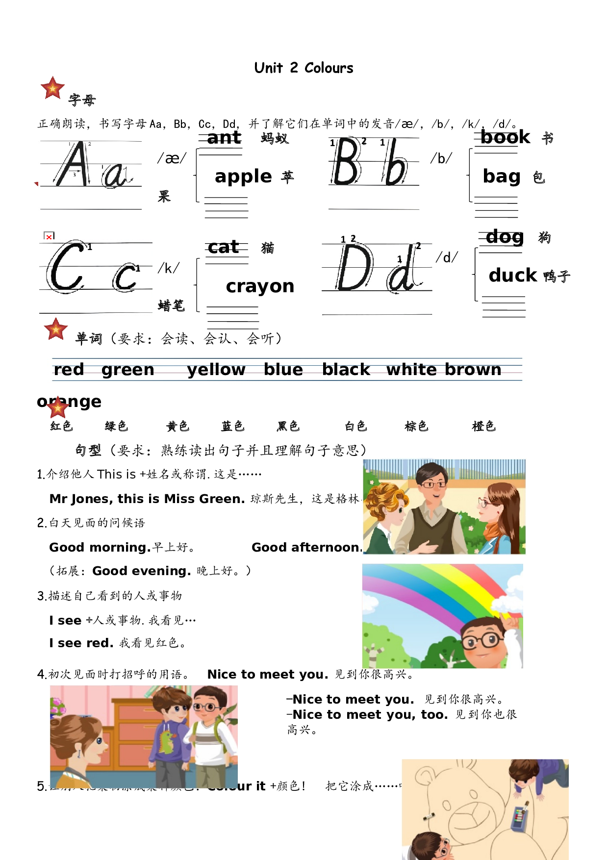 Unit 2 Colours知识点（素材）人教PEP版英语三年级上册.docx 第1页