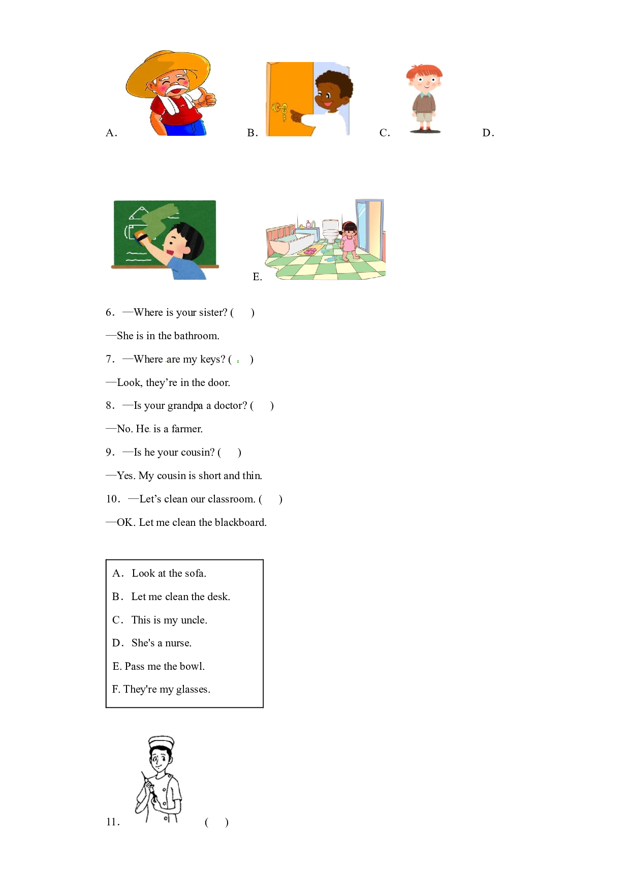 【期末专练】四年级上册期末真题汇编- 句图匹配+阅读理解 人教PEP版.docx 第2页