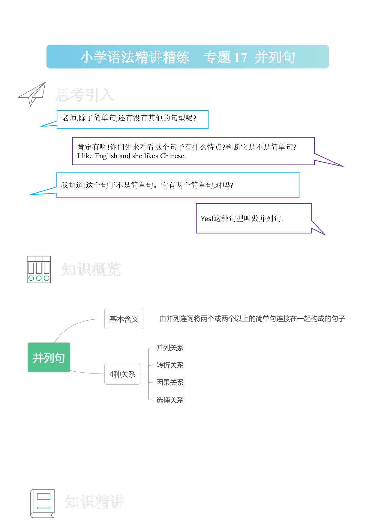 17 并列句-小学语法精讲精练（附口诀、练习和答案）.docx 第1页
