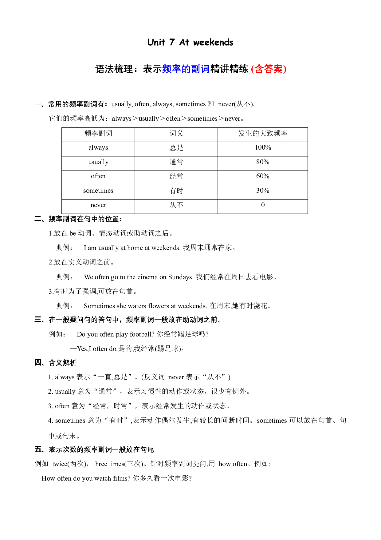 Unit 7 语法（复习讲义）-2023-2024学年五年级英语上册单元hz102（译林版三起）.docx 第1页