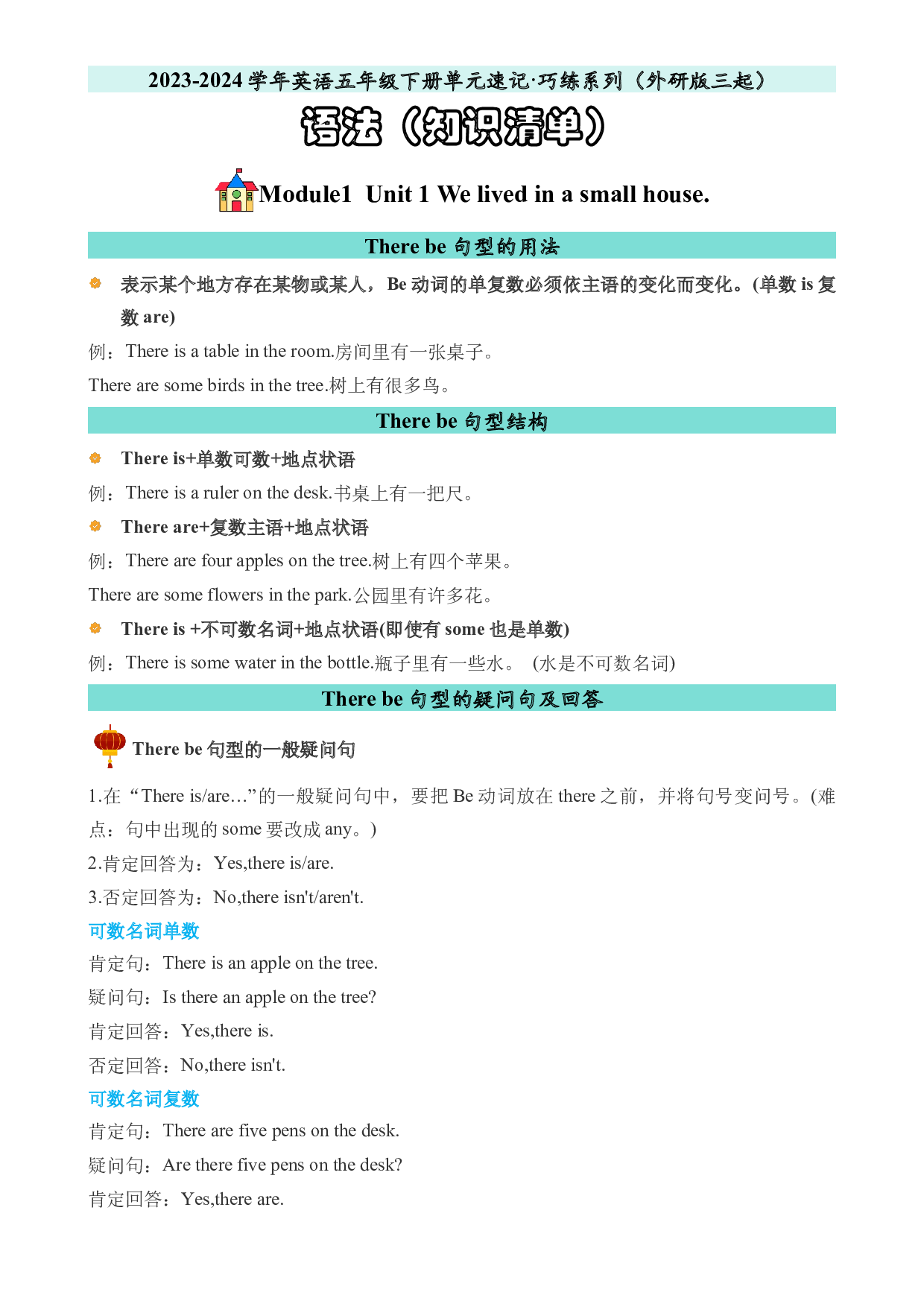 M1U1语法-2023-2024学年英语五年级下册单元hz102系列（外研版三起）.docx 第1页