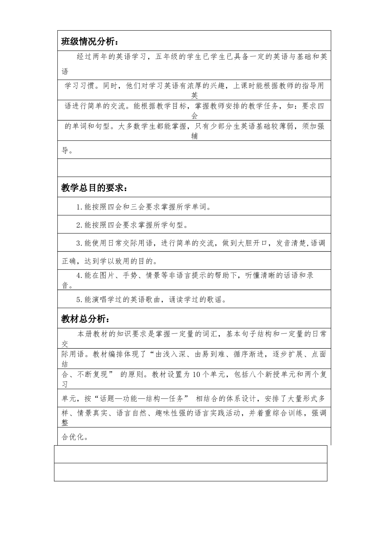 教学计划（素材）译林版（三起）英语五年级上册.docx 第1页