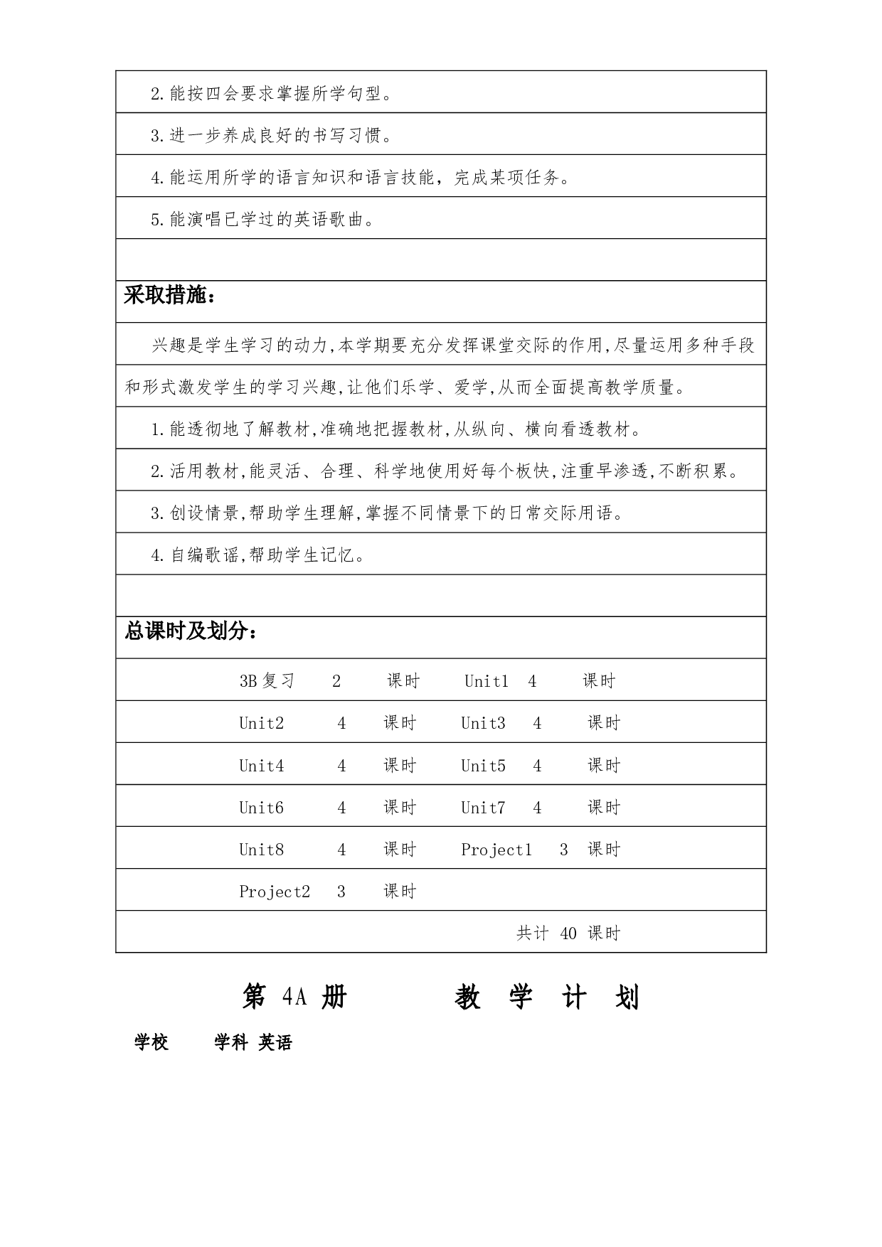 教学计划（素材）译林版（三起）英语四年级上册.docx 第2页