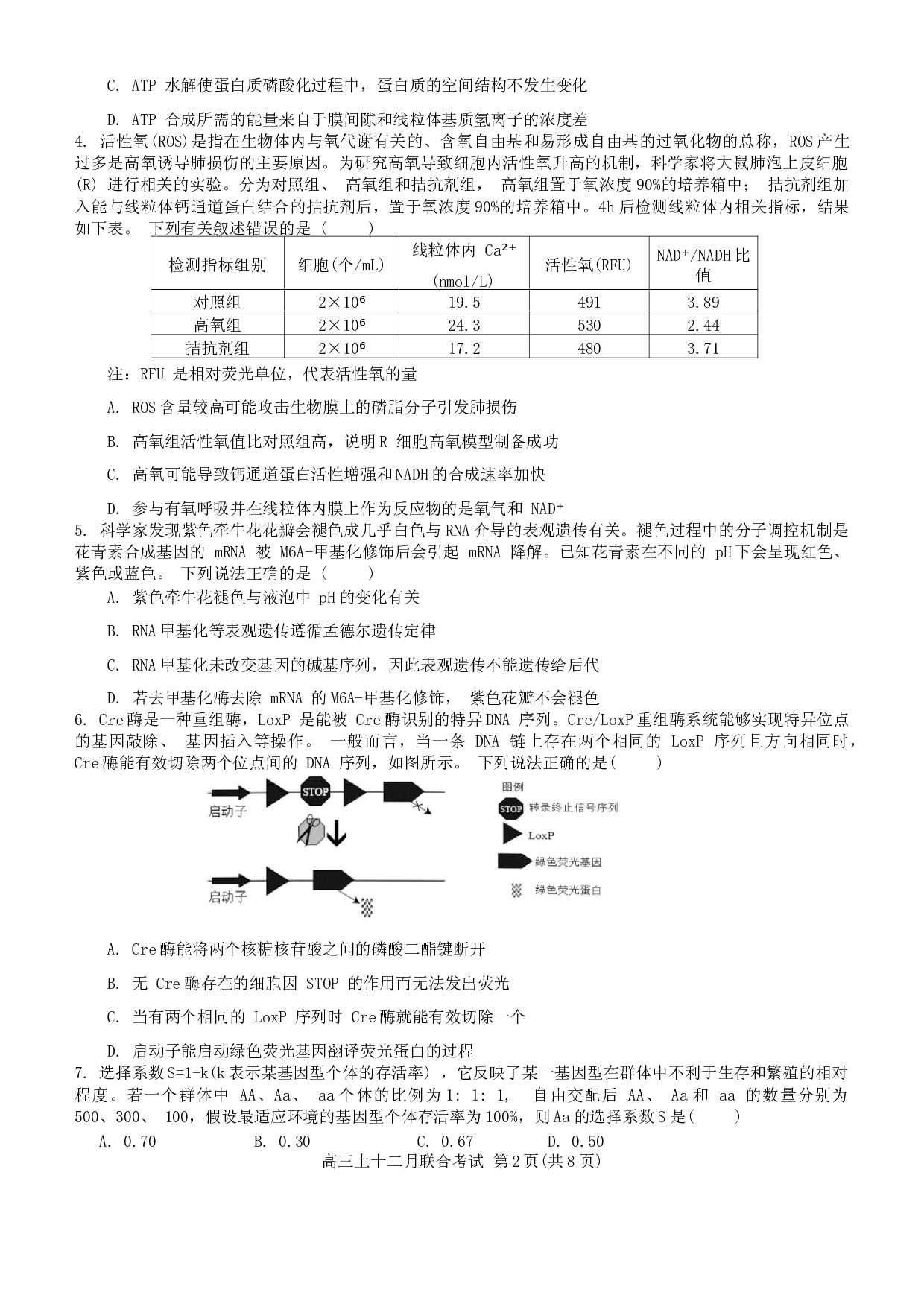 2024届重庆市拔尖强基联盟（重庆育才中学、西南大学附属中学、重庆万州中学）高三下学期2月联合考试 生物.docx 第2页