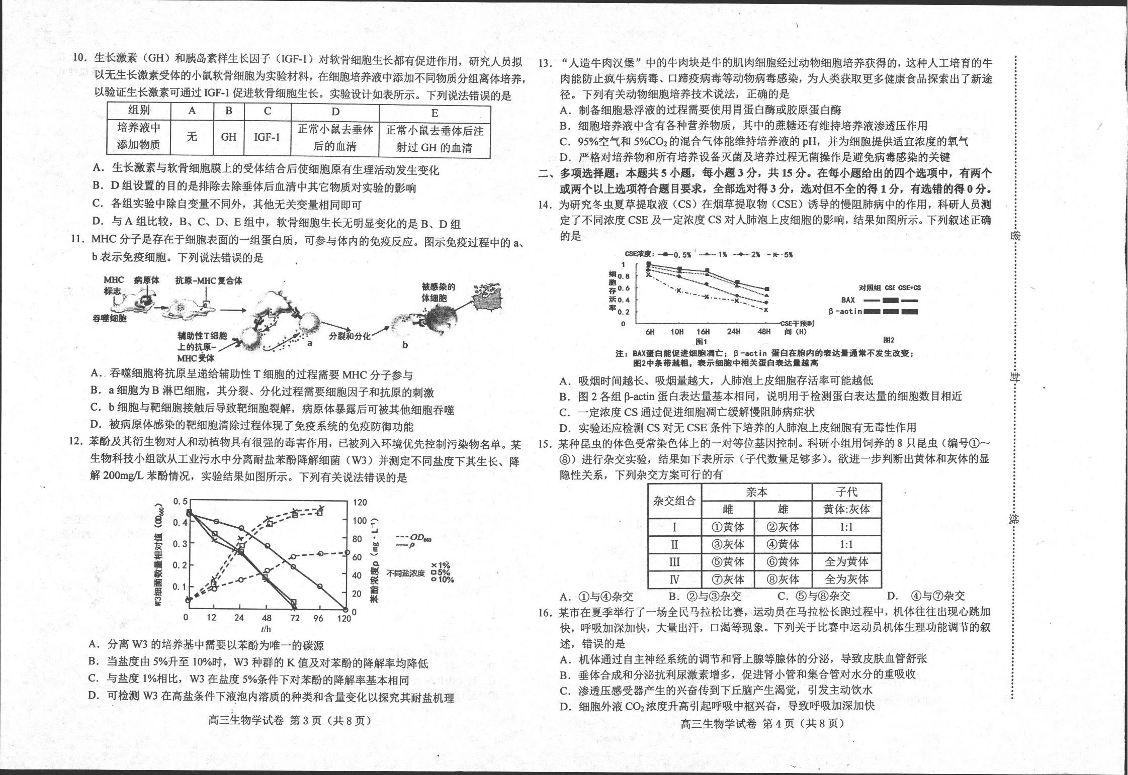 河北省唐山市2023-2024学年高三上学期摸底演练 生物.pdf 第2页