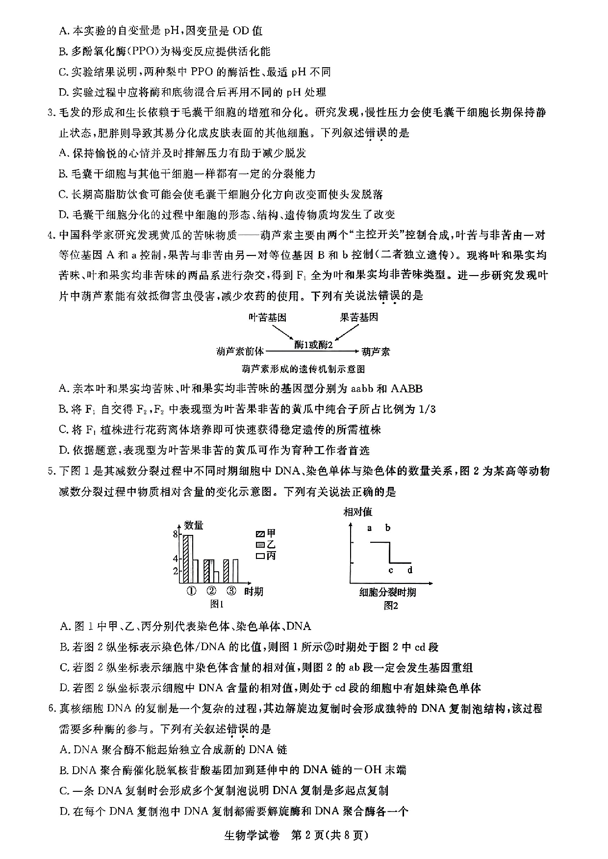 湖北省高中名校联盟2023-2024学年高三上学期第一次联合测评 生物.pdf 第2页
